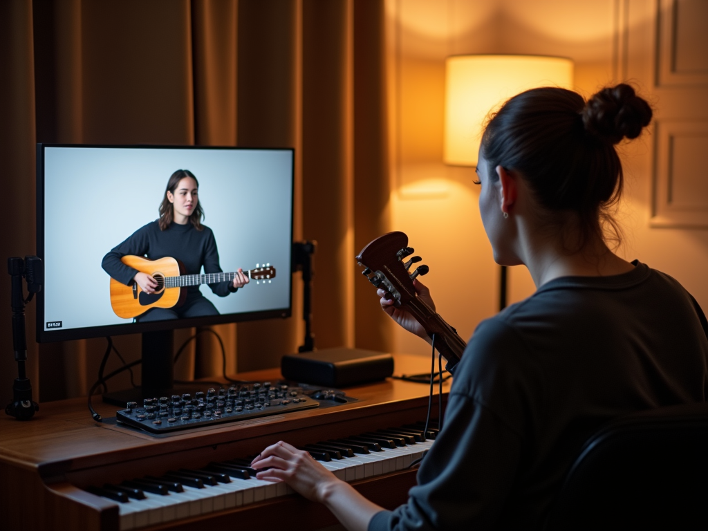 Online piano lesson